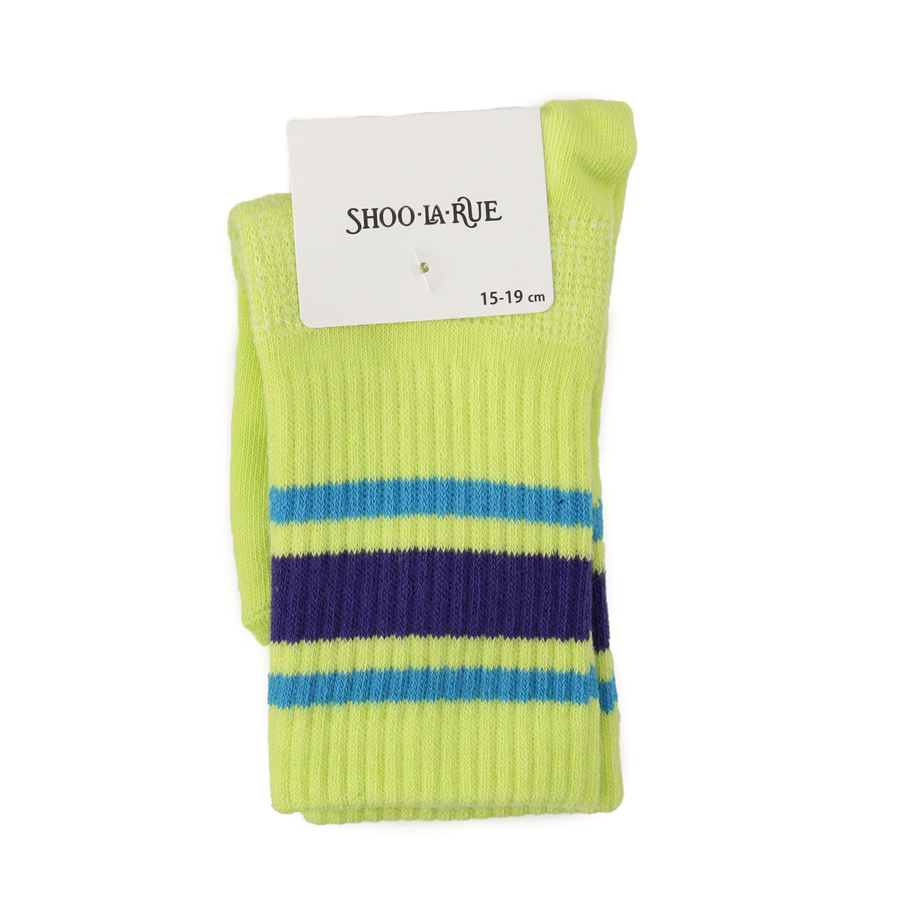 SHOO･LA･RUE「ラインクルー丈ソックス」|ソックス|イエロー(031)