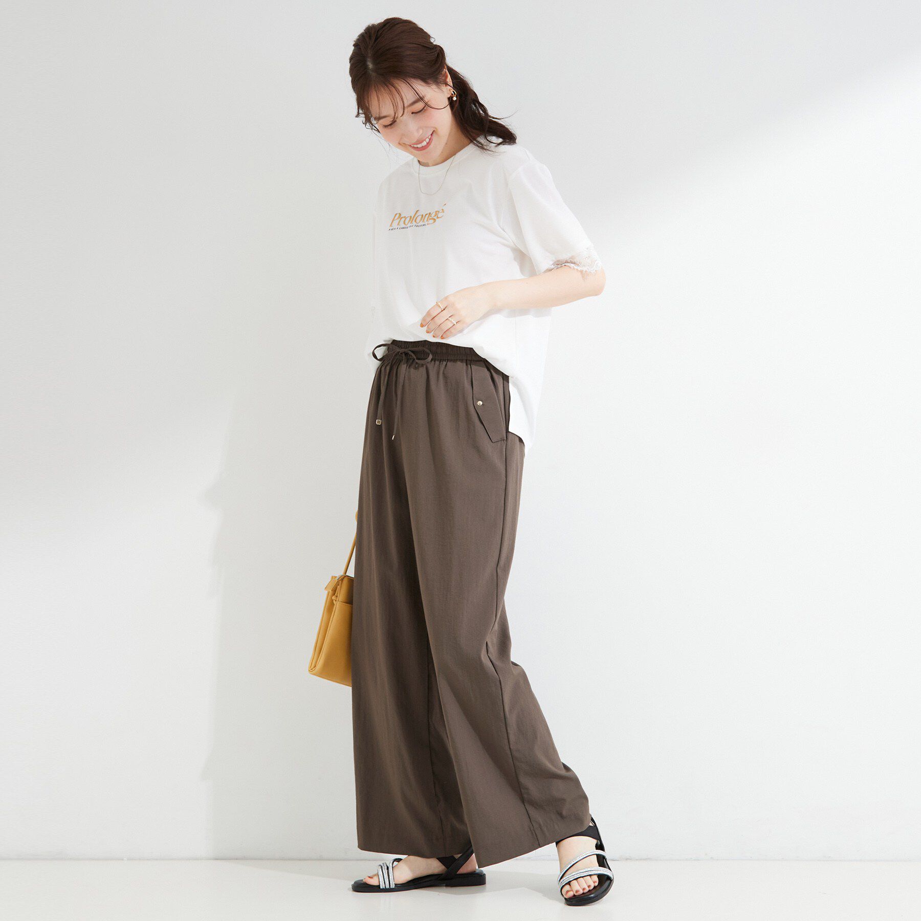 SHOO･LA･RUE「【UV/S-LL/洗濯機可】柄アソート お袖レースが旬顔 上品に決まる大人Tシャツ」|Tシャツ・カットソー|