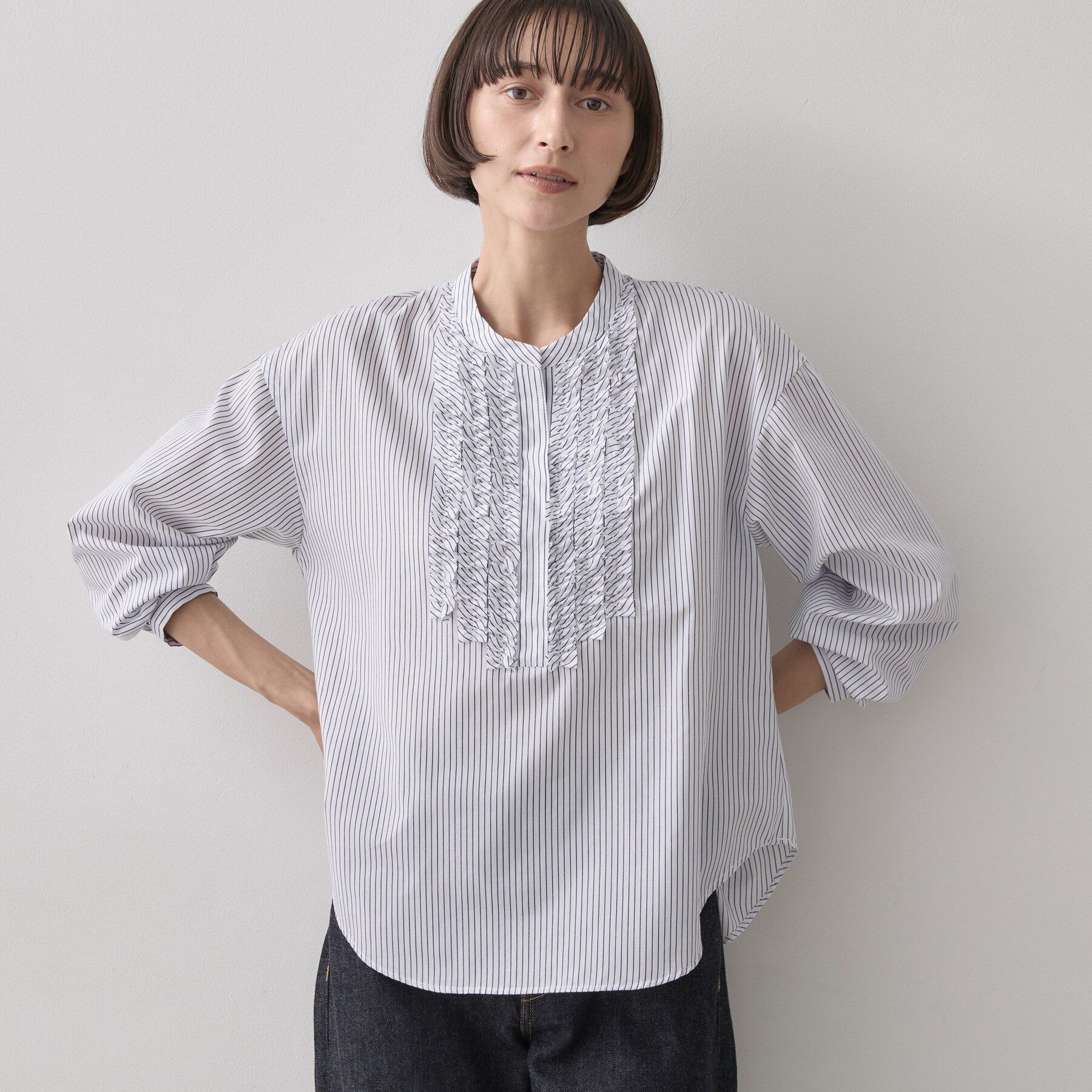 Dessin「【UVカット】フロントフリルブラウス」|シャツ・ブラウス|