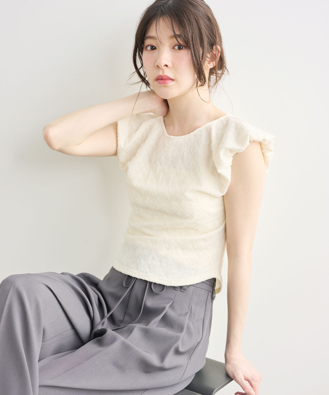 COCO DEAL「ふくれジャカードノースリーブトップス」|Tシャツ・カットソー|