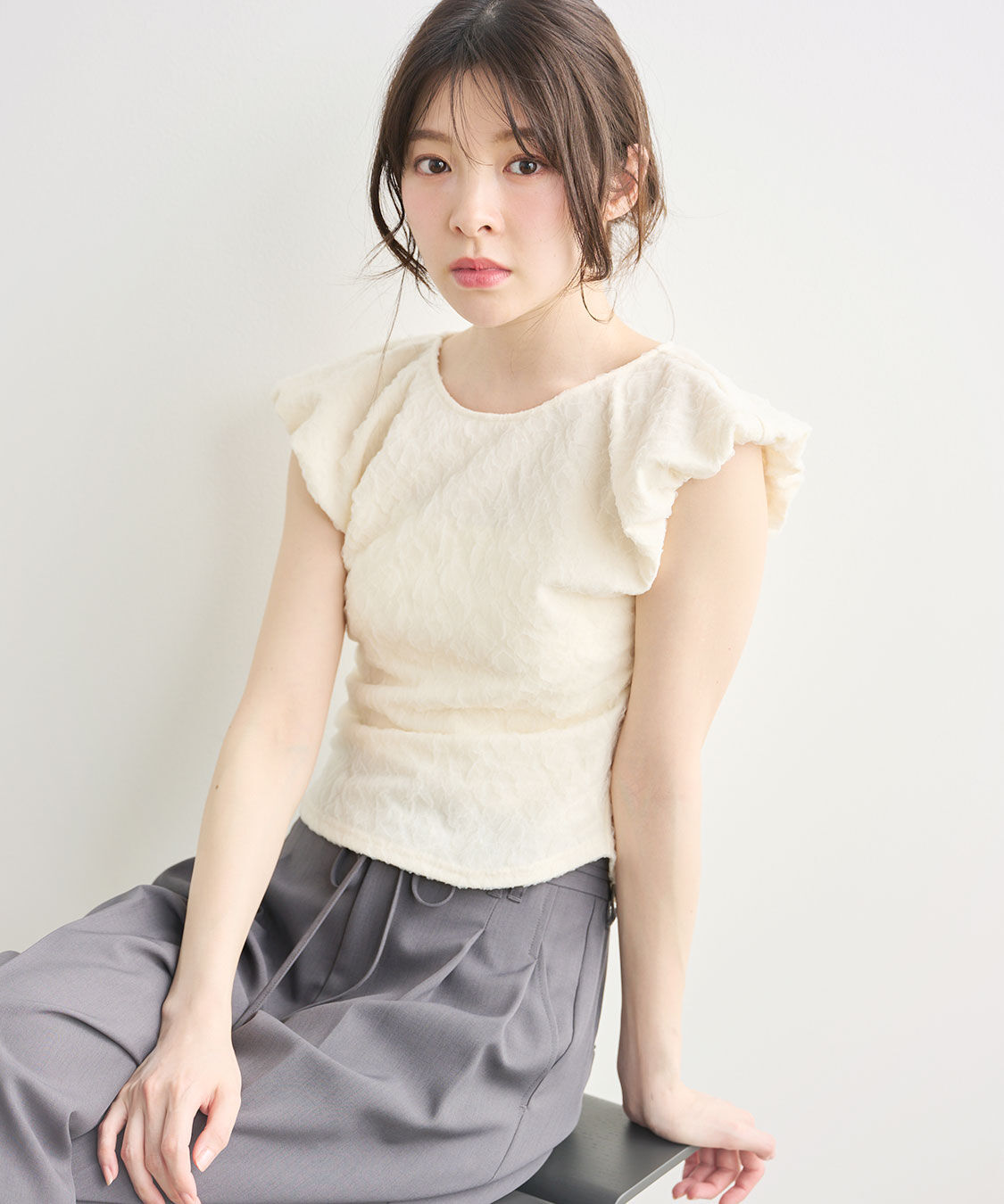 COCO DEAL「ふくれジャカードノースリーブトップス」|Tシャツ・カットソー|