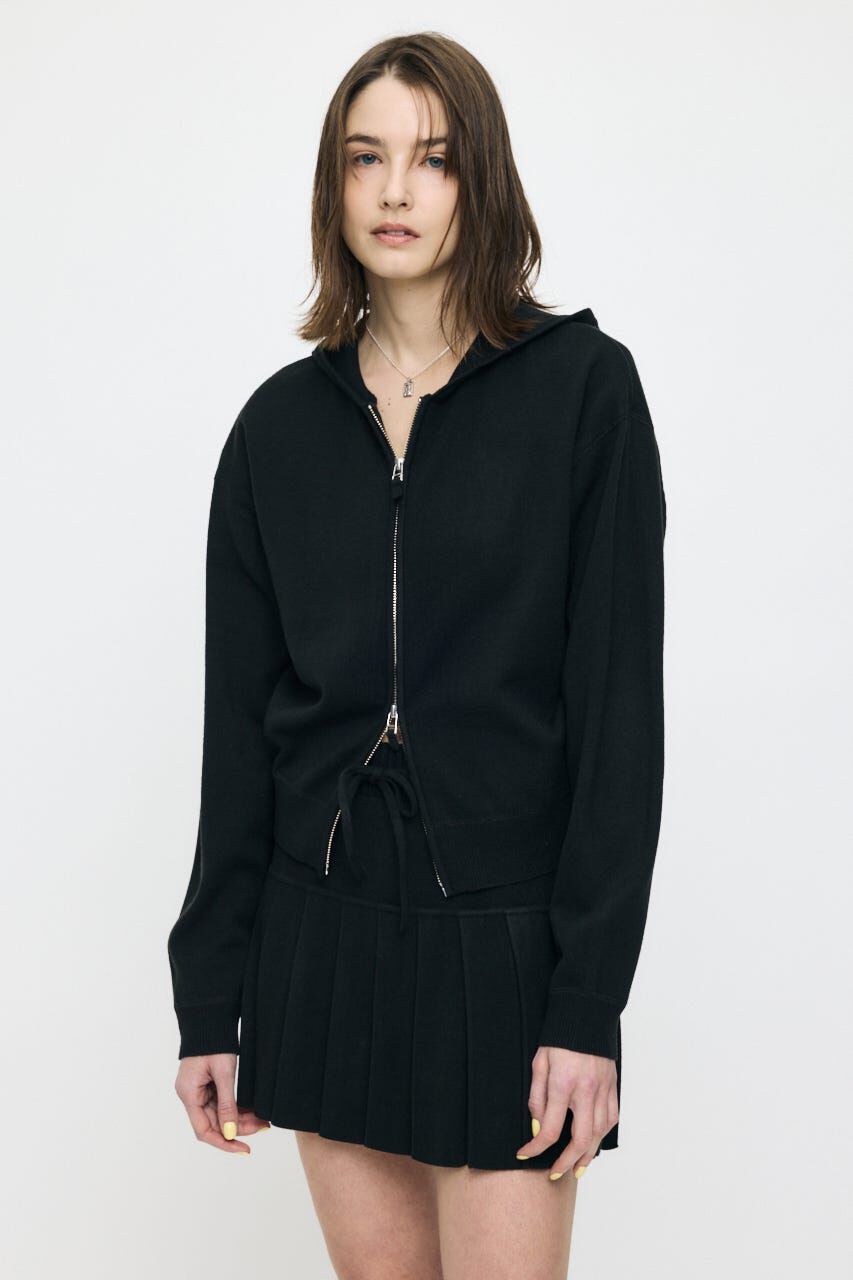 MOUSSY「ZIP UP PARKA & PLEATED ミニスカート」|ワンピース|BLK