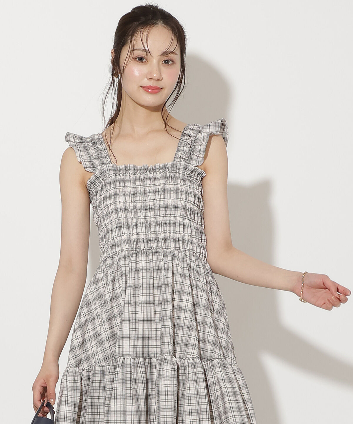 WILLSELECTION「フリルショルダーシャーリングティアードワンピース」|ワンピース|