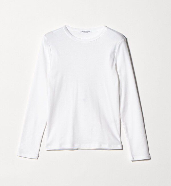 BEAUTY&YOUTH UNITED ARROWS「オーガニックコットンフライス ロングスリーブTシャツ」|Tシャツ・カットソー|WHITE