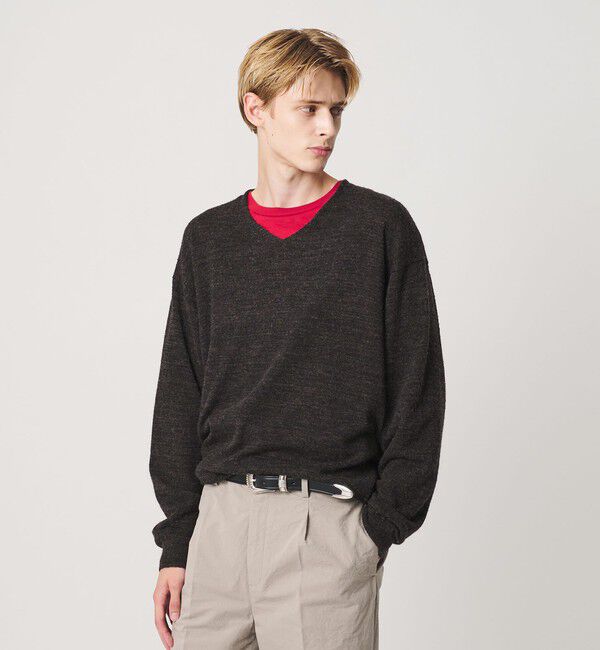 BEAUTY&YOUTH UNITED ARROWS「アルパカ ミックス Vネック ニット」|ニット・セーター|DK.BROWN