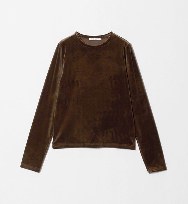 BEAUTY&YOUTH UNITED ARROWS「ベロア ロングスリーブTシャツ ウォッシャブル」|Tシャツ・カットソー|DK.BROWN