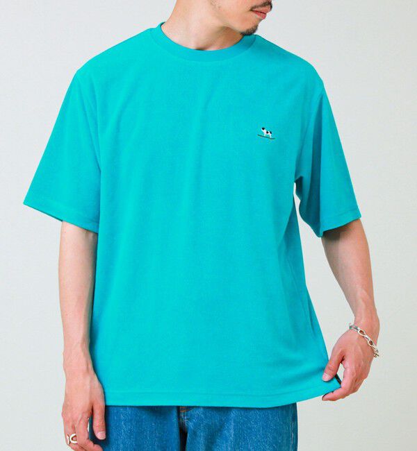 GLOSTER「【夏素材で快適】フレブルパイルTEE ワンポイント刺繍」|Tシャツ・カットソー|ライトブルー