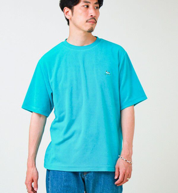GLOSTER「【夏素材で快適】フレブルパイルTEE ワンポイント刺繍」|Tシャツ・カットソー|