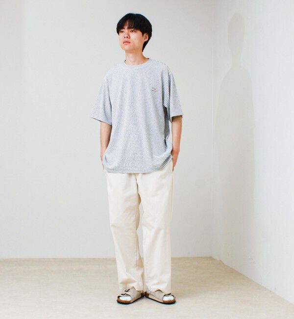 GLOSTER「【夏素材で快適】フレブルパイルTEE ワンポイント刺繍」|Tシャツ・カットソー|
