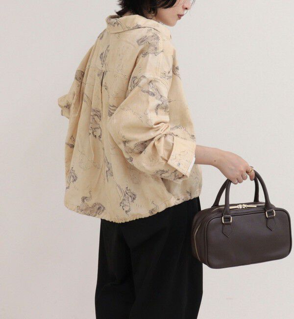 fredy emue「裾ドロストデニム/ホース柄シャツ」|シャツ・ブラウス|