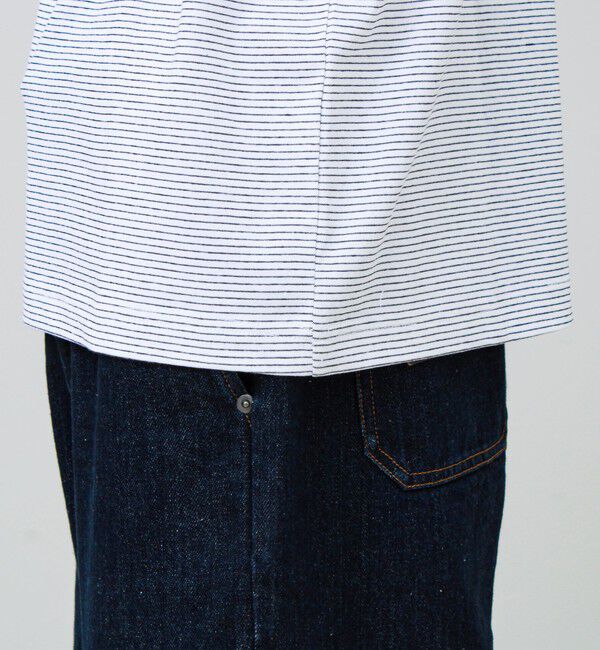 GLOSTER「【多機能】Functionボーダー ヘンリーネックロンT」|Tシャツ・カットソー|