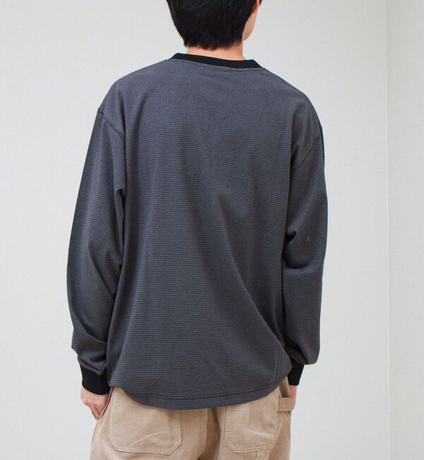 GLOSTER「【多機能】Functionボーダー ヘンリーネックロンT」|Tシャツ・カットソー|