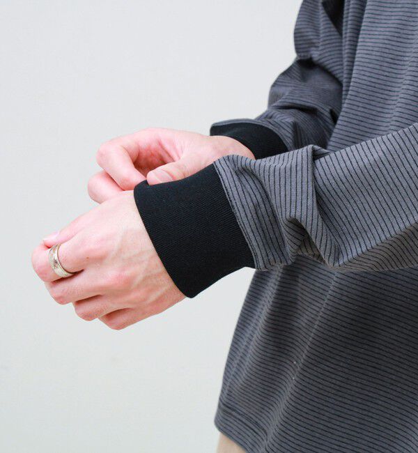 GLOSTER「【多機能】Functionボーダー ヘンリーネックロンT」|Tシャツ・カットソー|