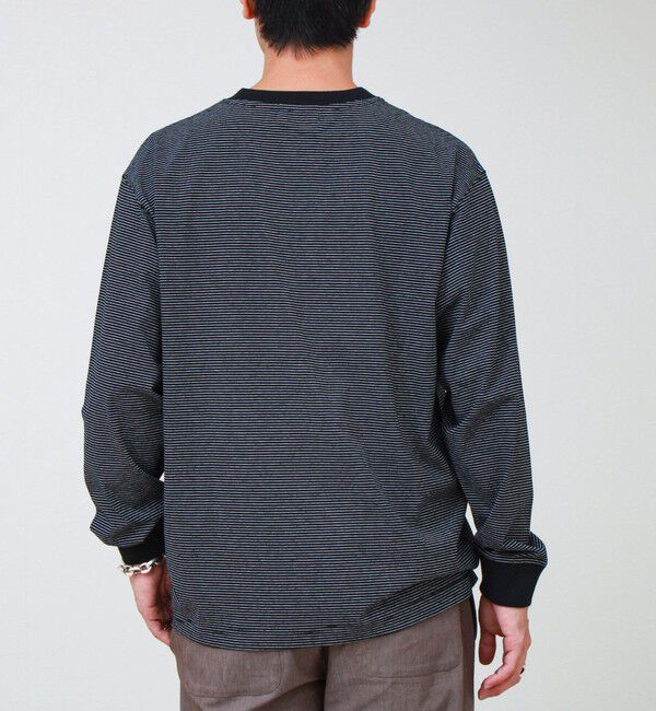 GLOSTER「【多機能】Functionボーダー ヘンリーネックロンT」|Tシャツ・カットソー|