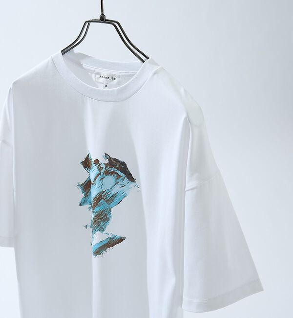 ABAHOUSE「アブストラクト グラフィック プリントTシャツ / オーバーサイズ」|Tシャツ・カットソー|ホワイト系その他1