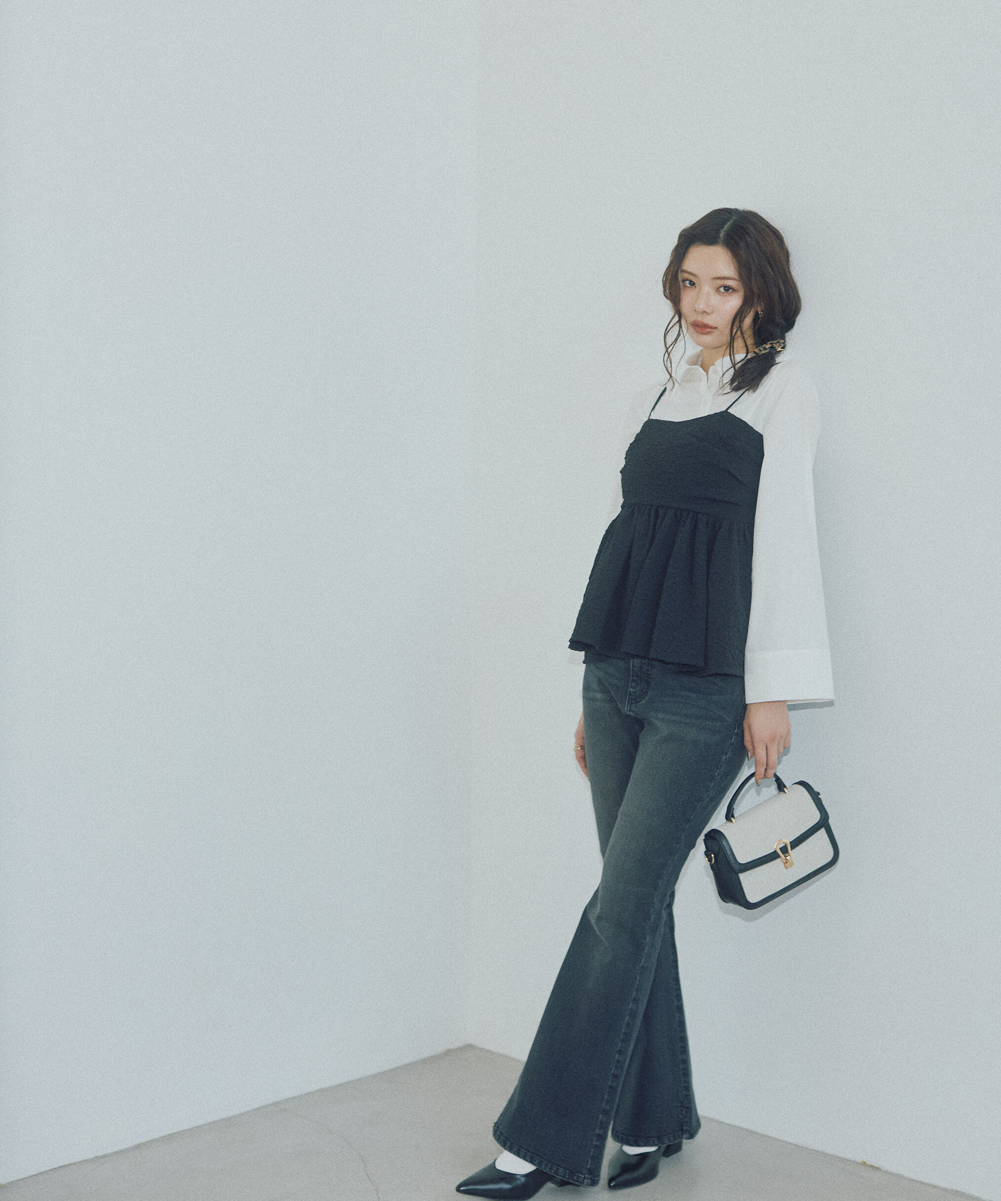 PROPORTION BODY DRESSING「〈a/mie〉フレアースリーブシャツ　26SS」|シャツ・ブラウス|