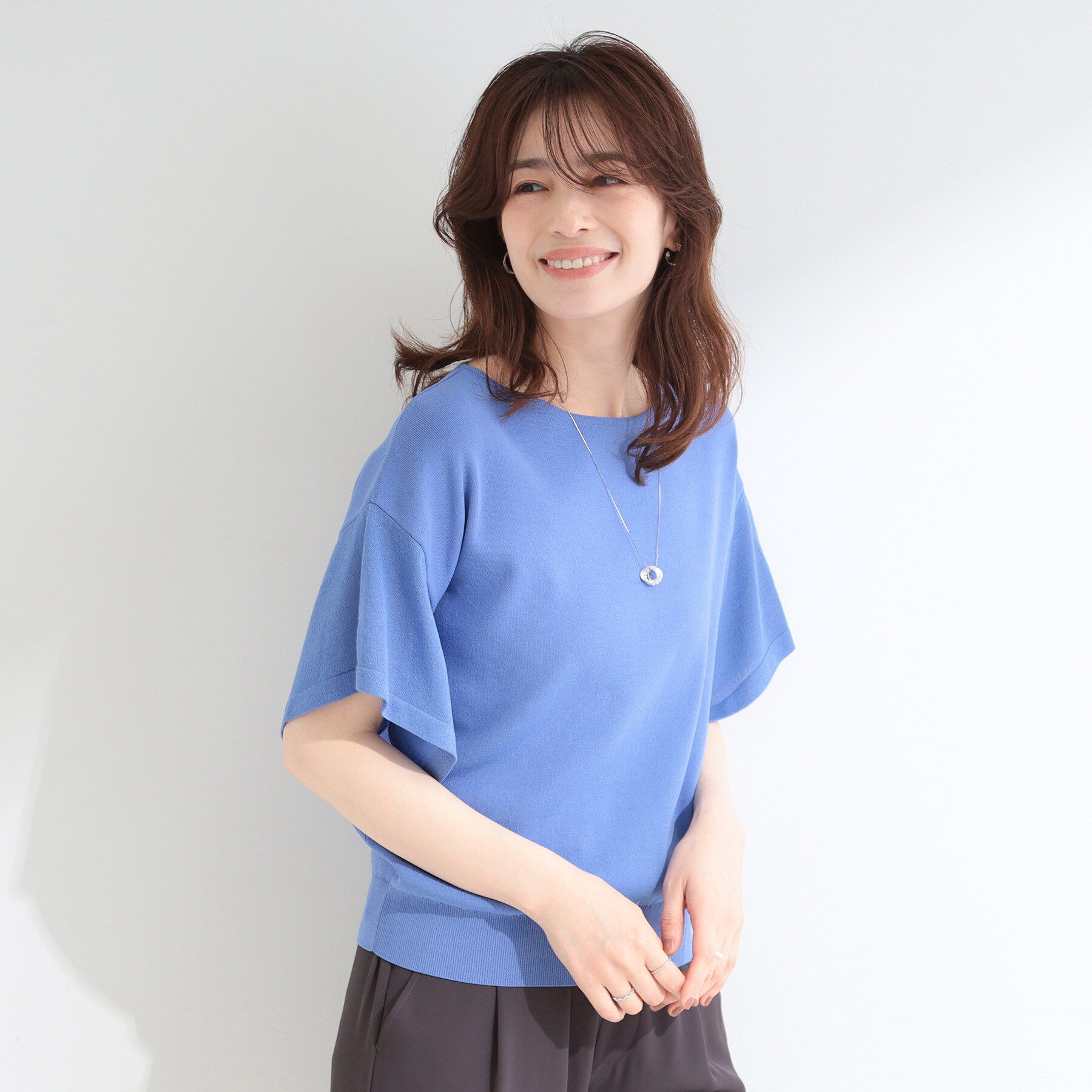 SHOO･LA･RUE「【S-LL/洗濯機可】インせず着られる ひらり袖ニット」|ニット・セーター|