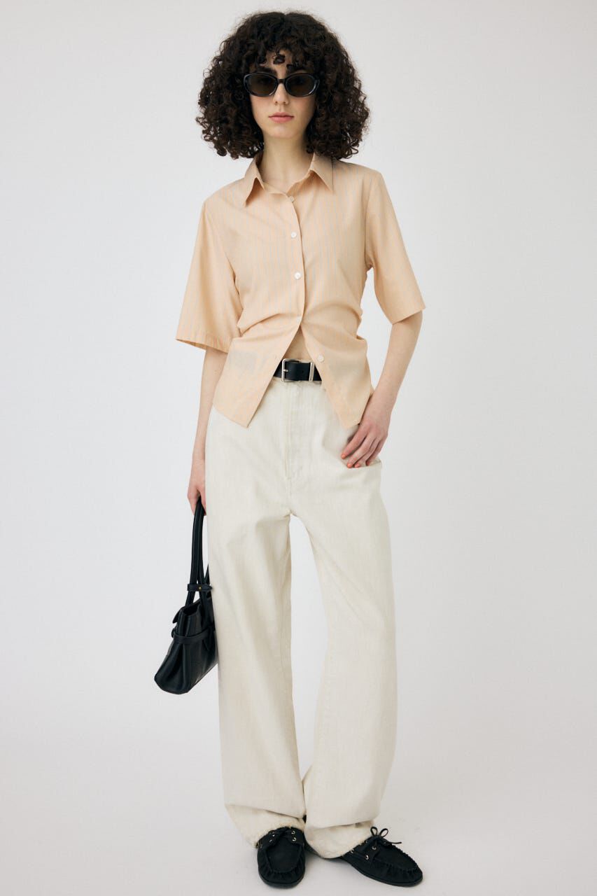 MOUSSY「STRIPE BACK LACE UP シャツ」|シャツ・ブラウス|