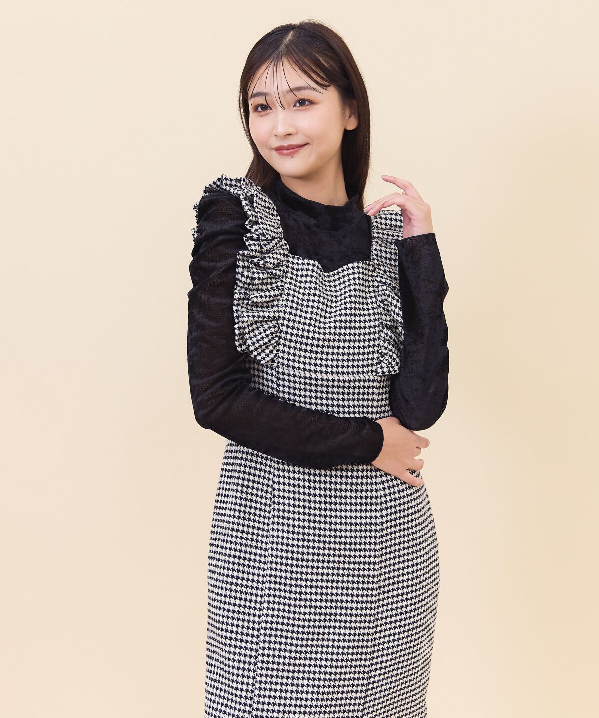 REDYAZEL「チドリフリルショルダージャンスカ」|ジャンパースカート|