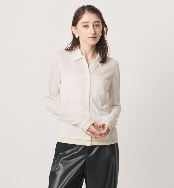 UNITED ARROWS「レイヤード カットソー カーディガン」|Tシャツ・カットソー|WHITE