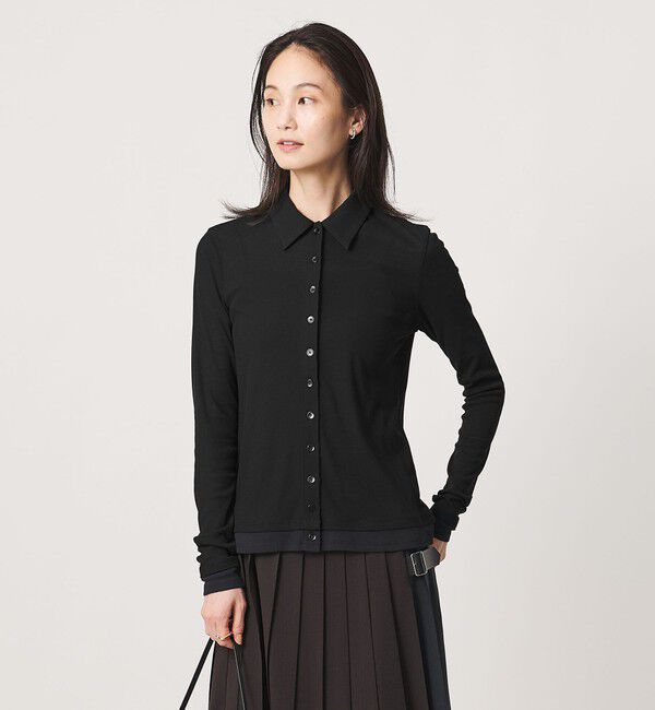 UNITED ARROWS「レイヤード カットソー カーディガン」|Tシャツ・カットソー|BLACK