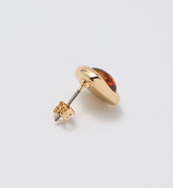 UNITED ARROWS green label relaxing「オーバルマーブル＆メタルフレーム ピアス」|ピアス|