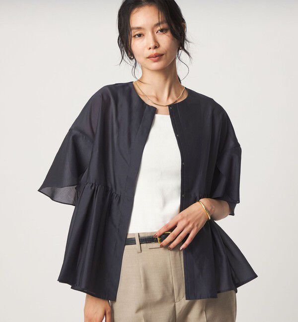 UNITED ARROWS green label relaxing「［size SHORTあり］ブライトシアー ショートスリーブ ジャケット」|ノーカラージャケット|