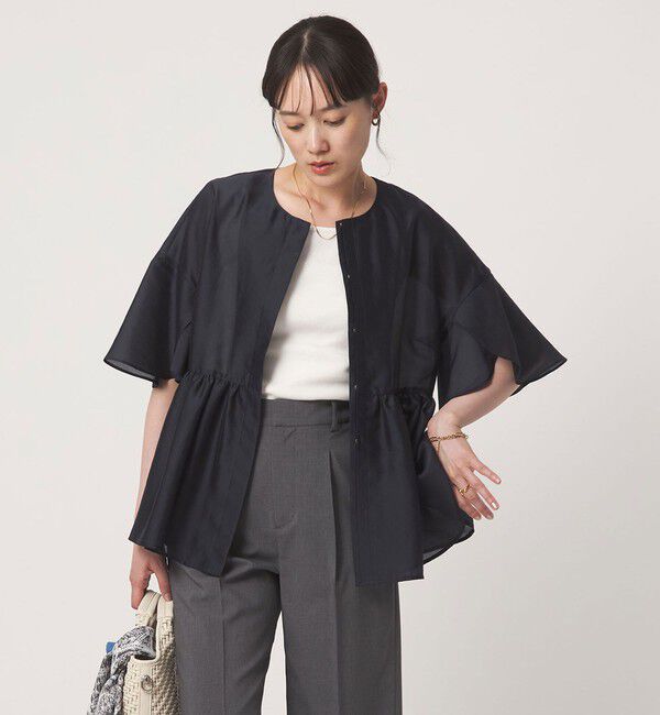 UNITED ARROWS green label relaxing「［size SHORTあり］ブライトシアー ショートスリーブ ジャケット」|ノーカラージャケット|