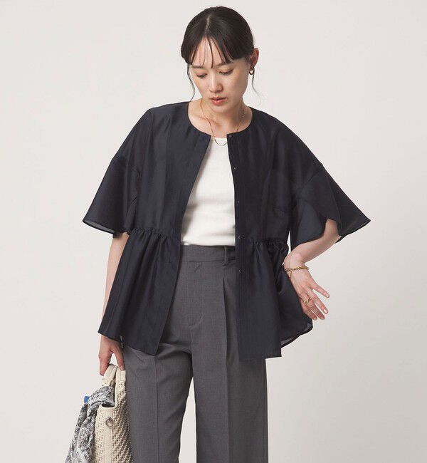 UNITED ARROWS green label relaxing「［size SHORTあり］ブライトシアー ショートスリーブ ジャケット」|ノーカラージャケット|