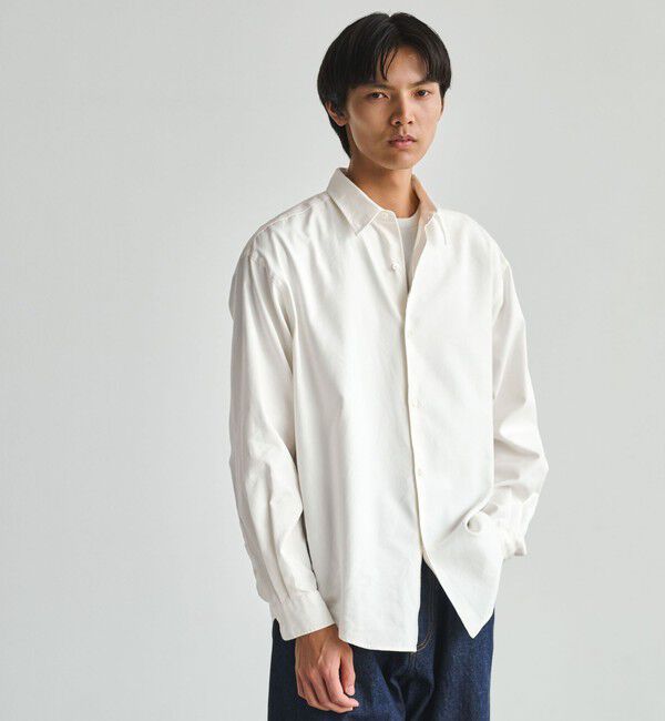 UNITED ARROWS green label relaxing「FINE BASIC スビン オックスフォード レギュラー 長袖 シャツ」|シャツ・ブラウス|WHITE