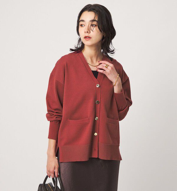 UNITED ARROWS green label relaxing「Vネック ニット カーディガン ウォッシャブル」|カーディガン|RED