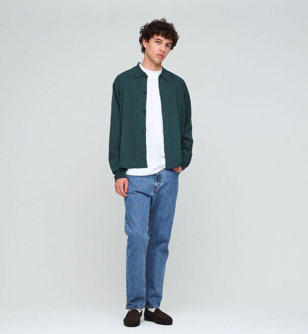 UNITED ARROWS green label relaxing「クレープヤーン 長袖 ニット ポロカーディガン -ハンドウォッシャブル-」|カーディガン|