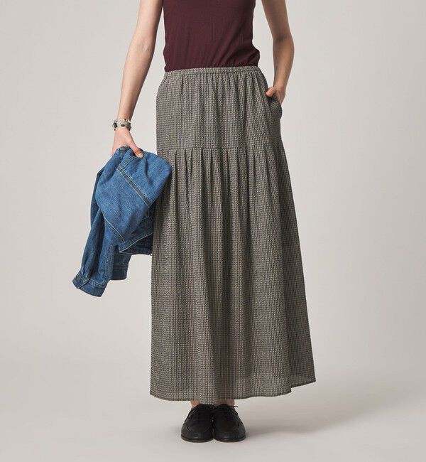 STEVEN ALAN「＜Steven Alan＞コットン サッカー タック ロング スカート」|スカート|