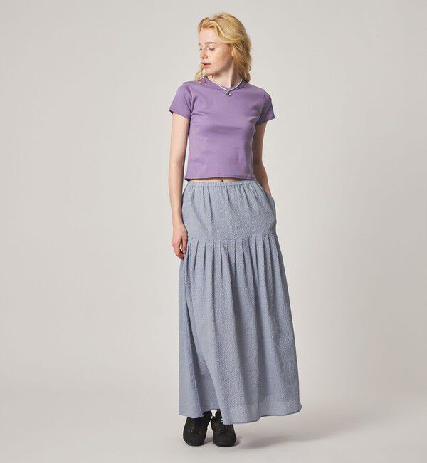 STEVEN ALAN「＜Steven Alan＞コットン サッカー タック ロング スカート」|スカート|
