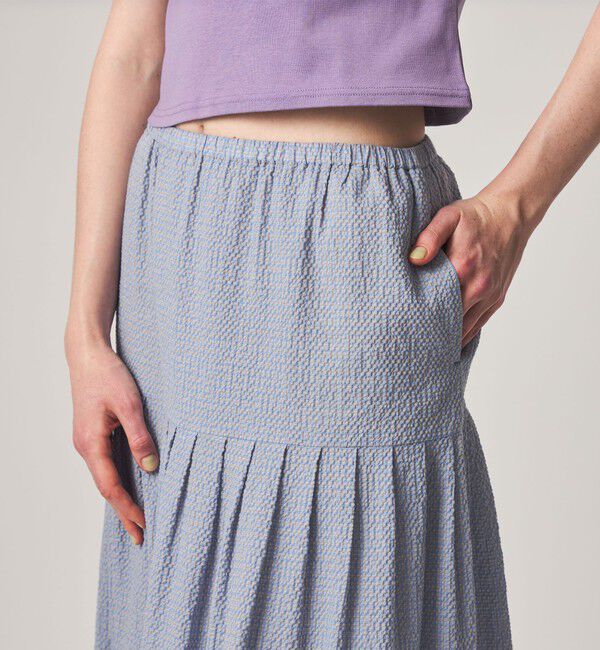 STEVEN ALAN「＜Steven Alan＞コットン サッカー タック ロング スカート」|スカート|