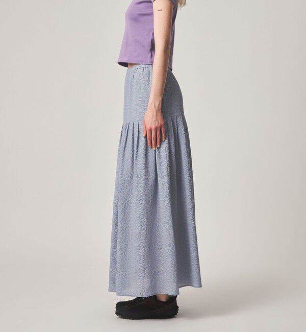 STEVEN ALAN「＜Steven Alan＞コットン サッカー タック ロング スカート」|スカート|