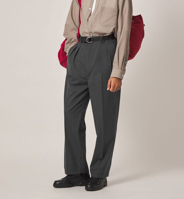 STEVEN ALAN「＜Steven Alan＞ TW ストライプ イン ツープリーツ ドレス トラウザーズ II」|スラックス|