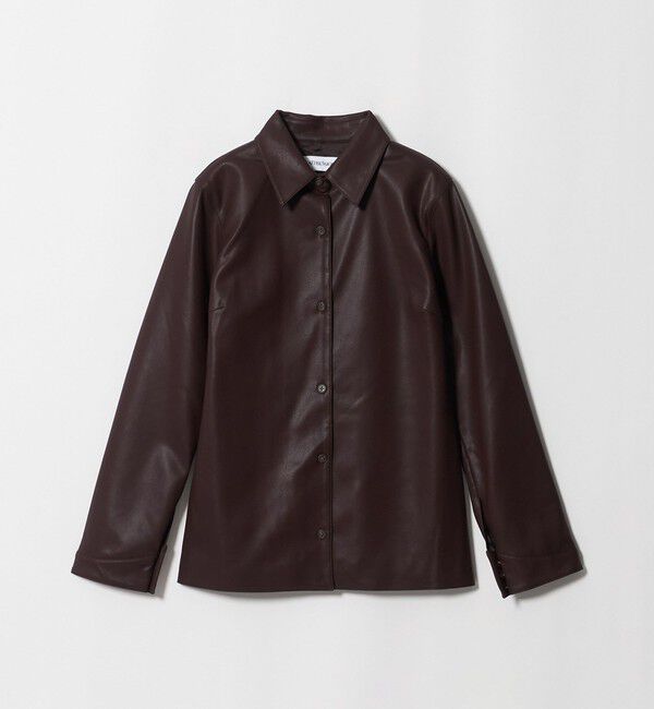 ATTISESSION「＜ATTISESSION＞レザーライク カーブ カフス シャツ」|シャツ・ブラウス|