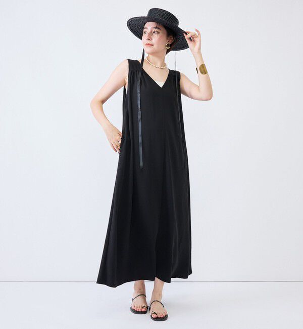NOLLEY'S「《接触冷感/防シワ/UVカット》多機能ジョーゼット2WAYイージーワンピース」|ワンピース|