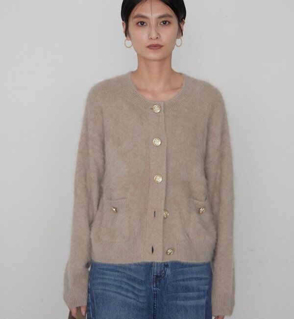  「《軽やかで上質》ファーカシミヤミンクライクカーディガン」|ニット・セーター|ベージュ