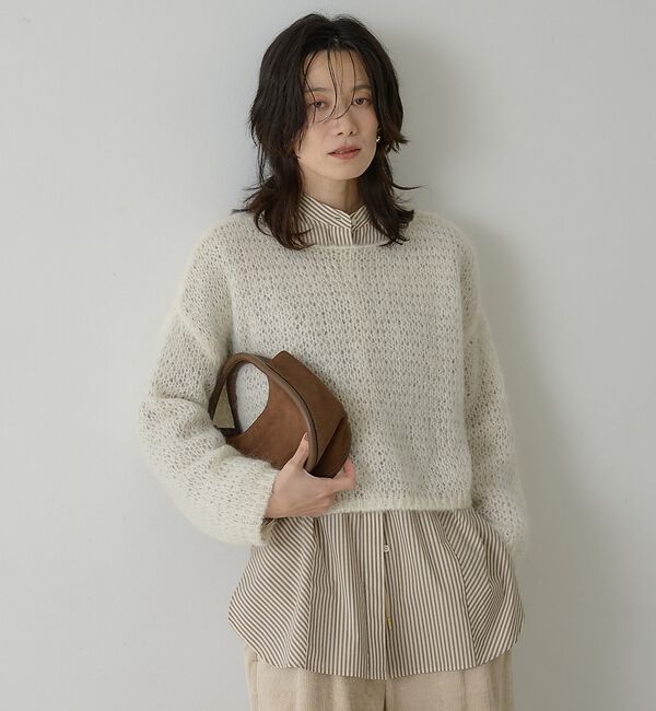 qualite「シアーモヘアプルオーバー」|ニット・セーター|