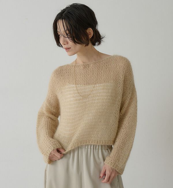 qualite「シアーモヘアプルオーバー」|ニット・セーター|
