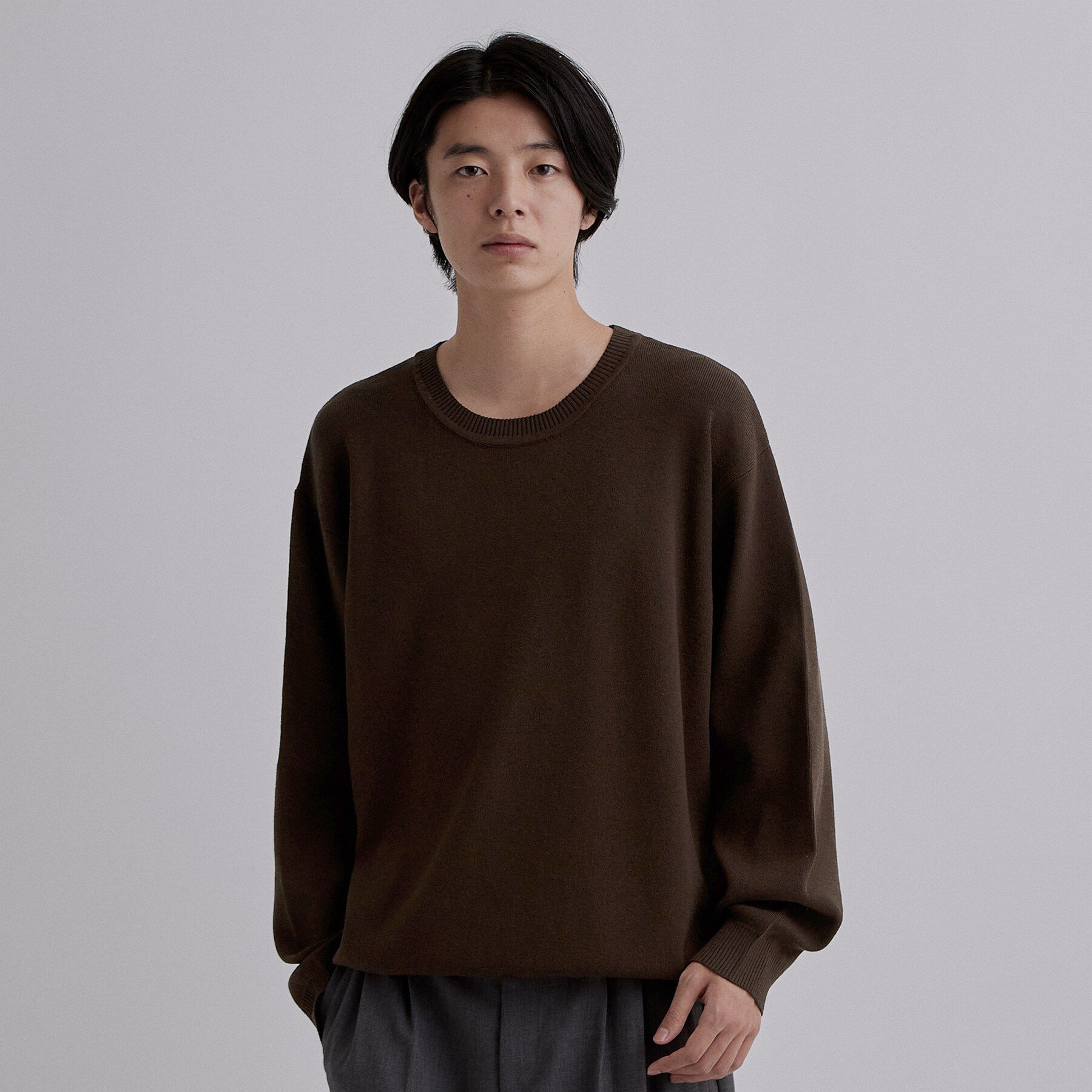 tk.TAKEO KIKUCHI「CARE FREE KNITプルオーバー」|ニット・セーター|ブラウン(044)