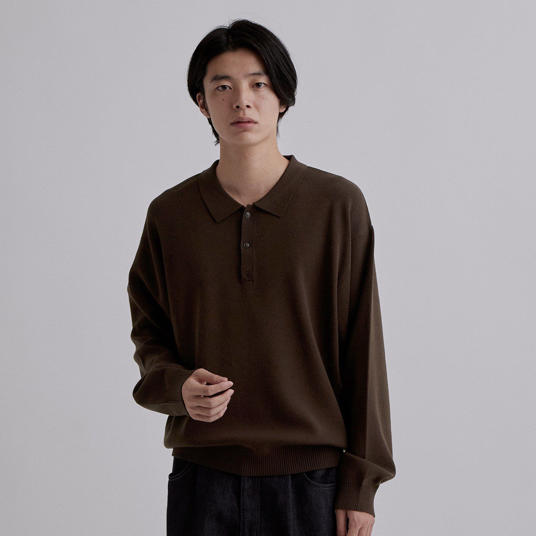 tk.TAKEO KIKUCHI「CARE FREE KNITポロシャツ」|ニット・セーター|ブラウン(044)