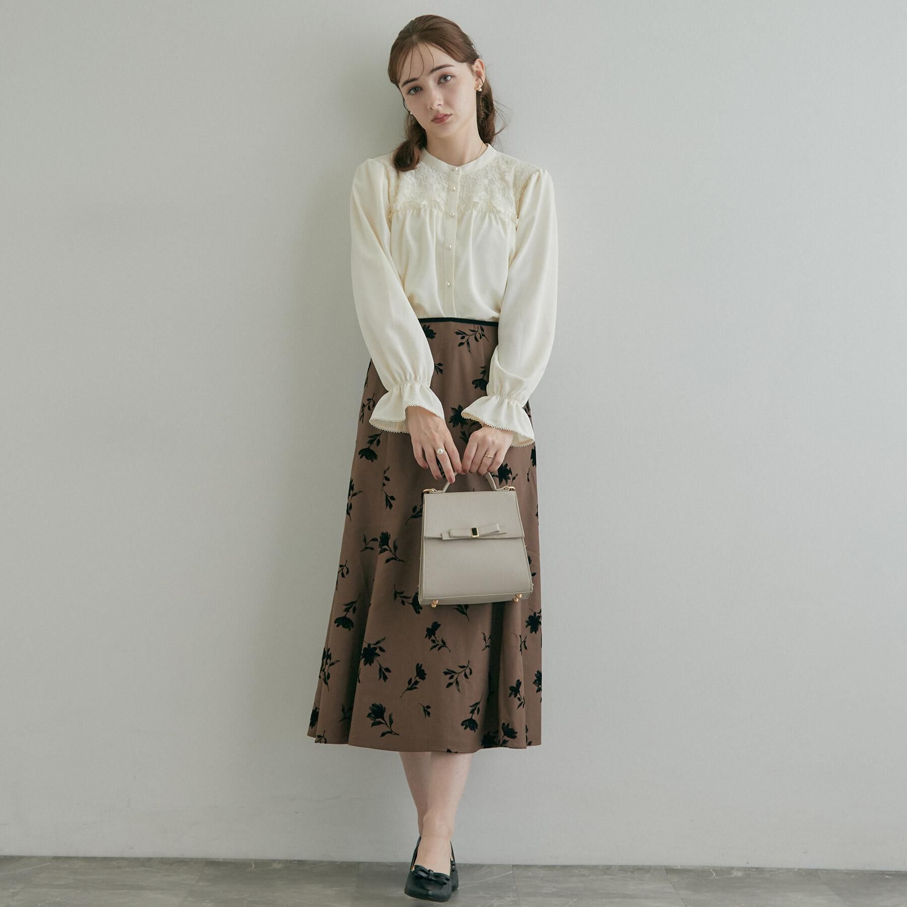 Couture broach「【フリルカフスが華やか】レースギャザーブラウス」|シャツ・ブラウス|