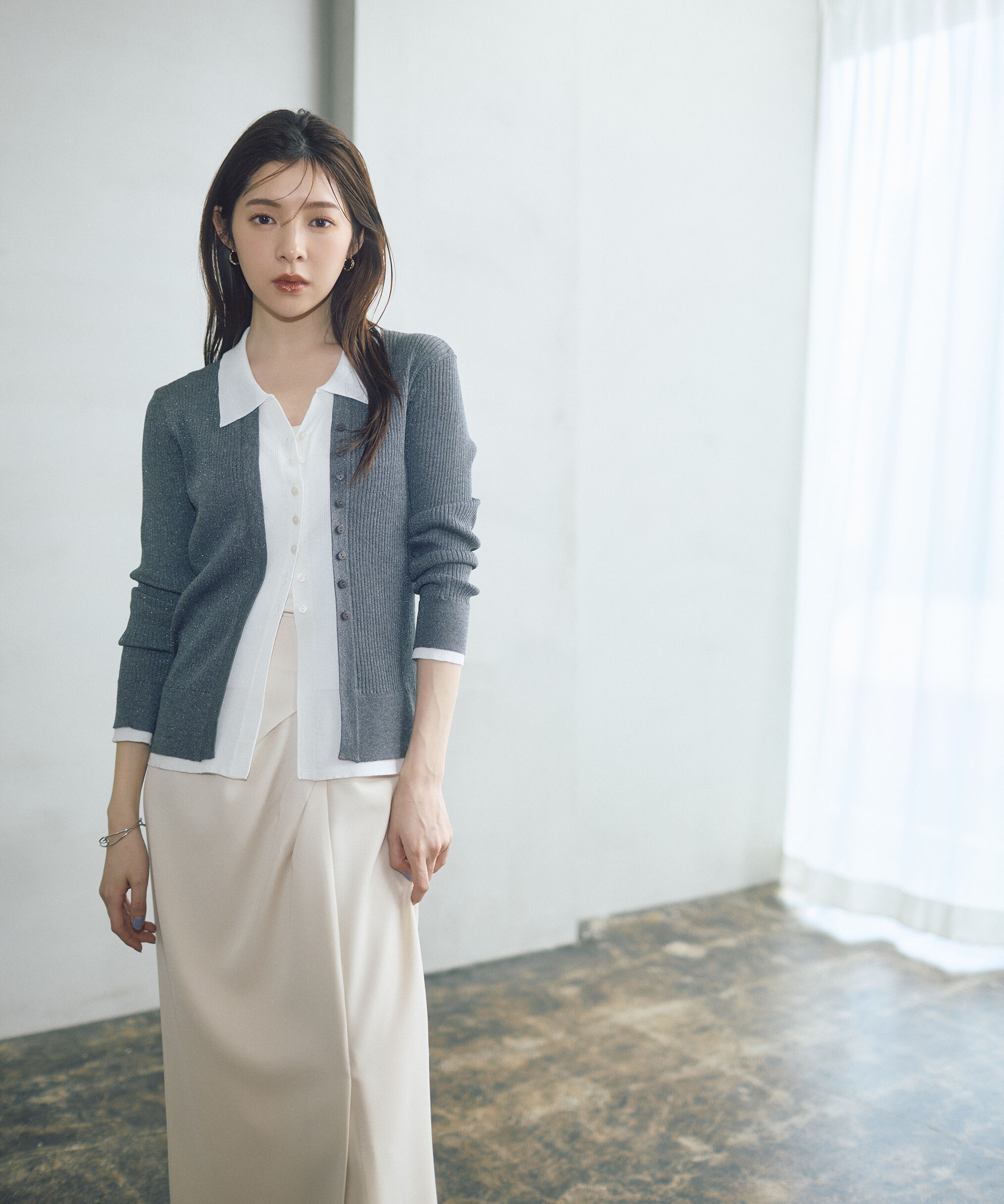 PROPORTION BODY DRESSING「＜今村朱里さんコラボ＞レイヤード風リブニット 26SS」|ニット・セーター|