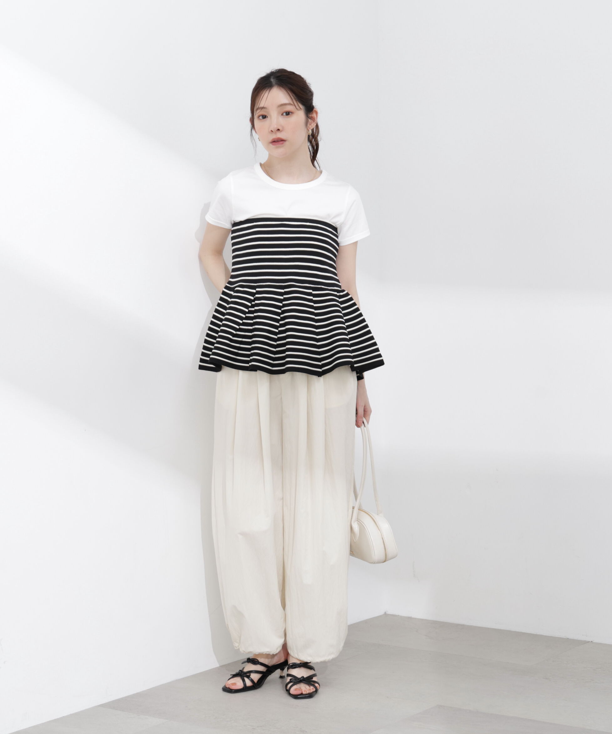 PROPORTION BODY DRESSING「〈a/mie〉ペプラムニットビスチェ 26SS」|カーディガン|