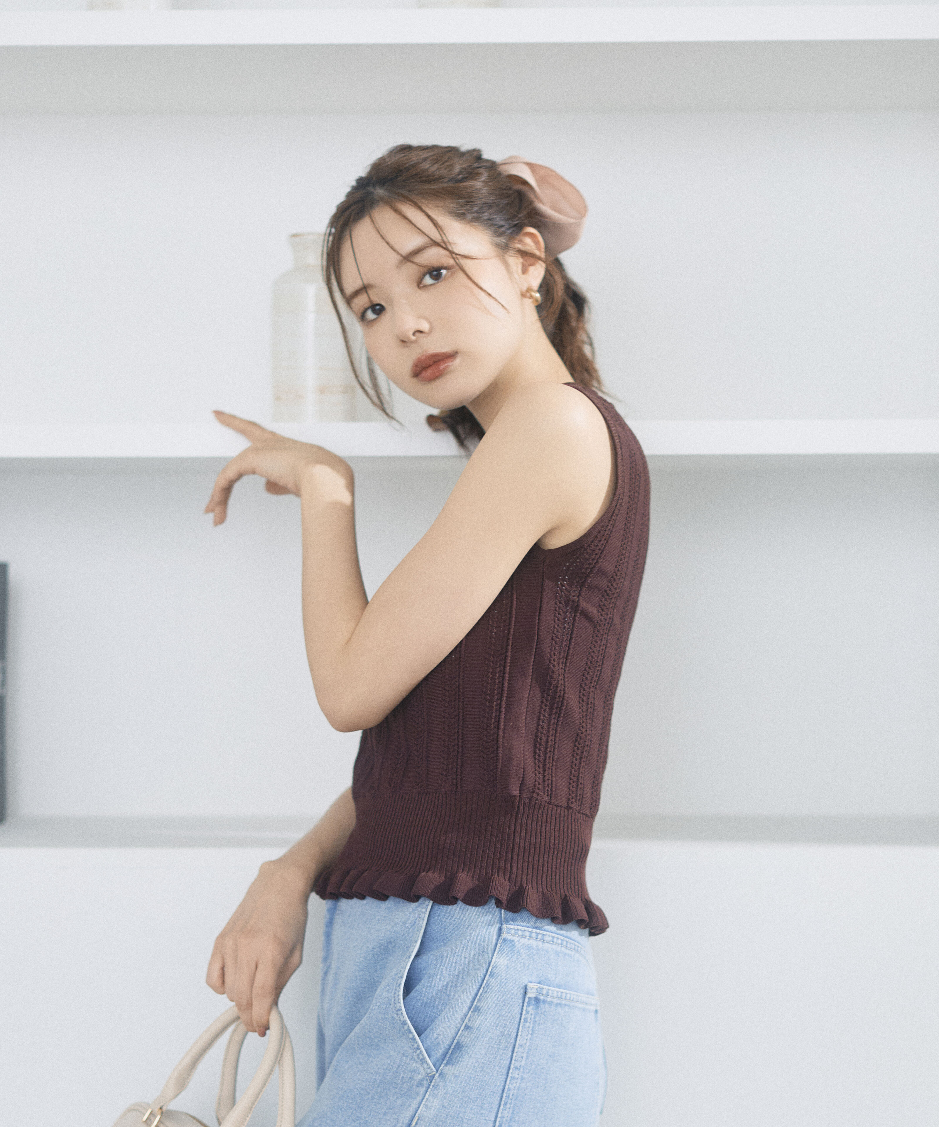 PROPORTION BODY DRESSING「レース編みノースリーブニット」|ニット・セーター|