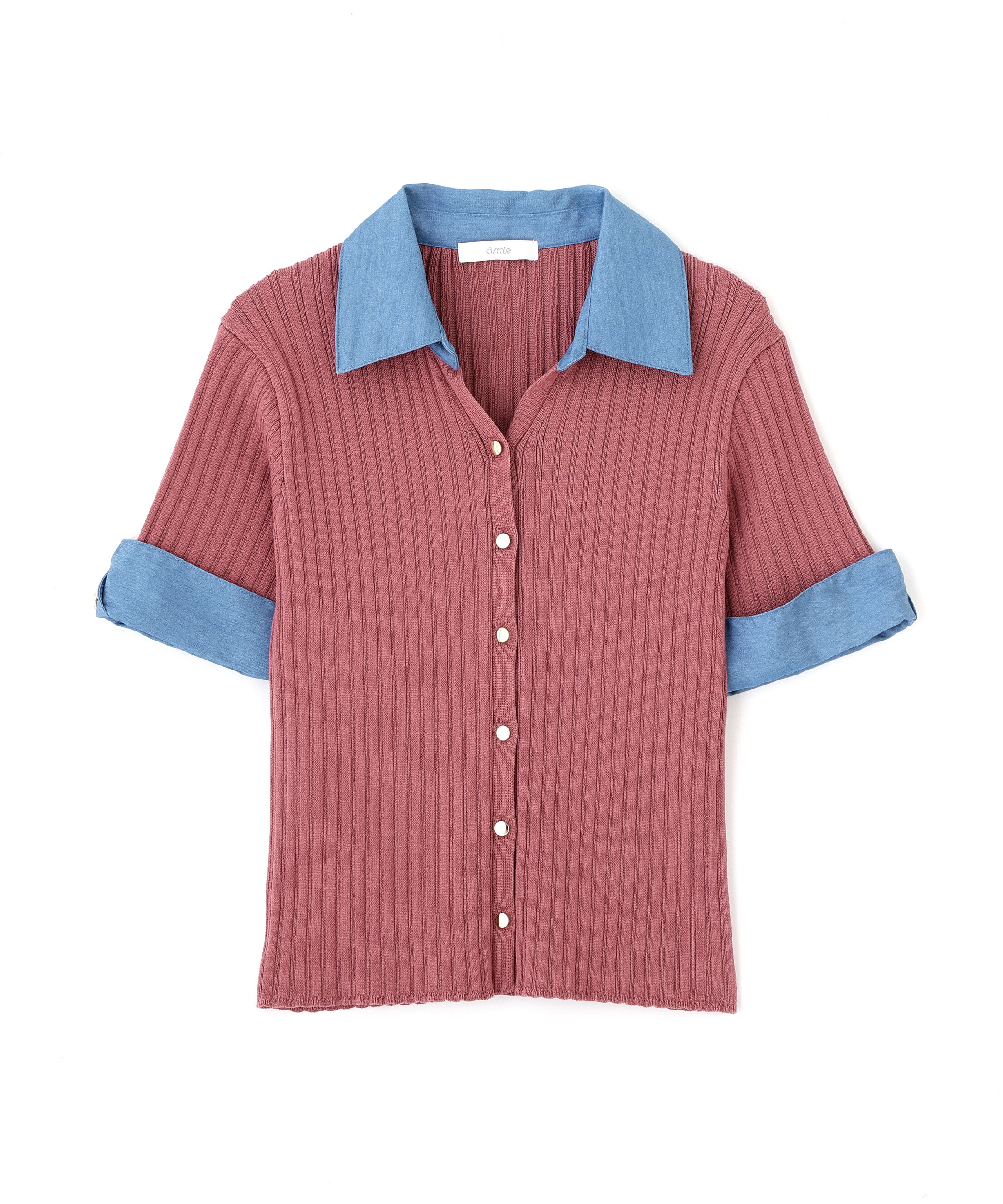 PROPORTION BODY DRESSING「＜a/mie＞デニムカラーリブニット」|カーディガン|