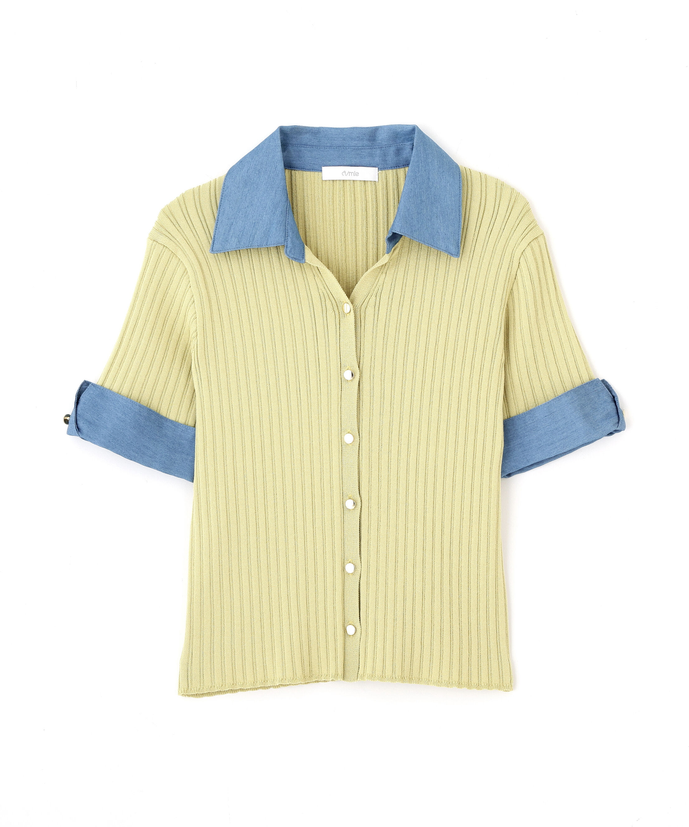 PROPORTION BODY DRESSING「＜a/mie＞デニムカラーリブニット」|カーディガン|